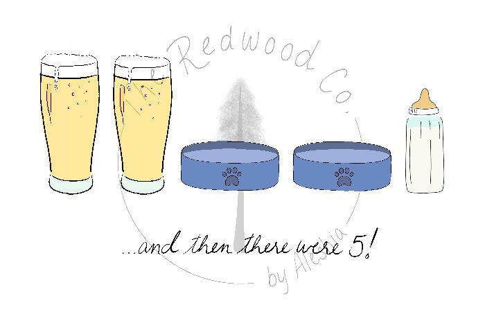 '...and then there were 3/4/5' New Baby Card