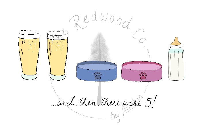 '...and then there were 3/4/5' New Baby Card