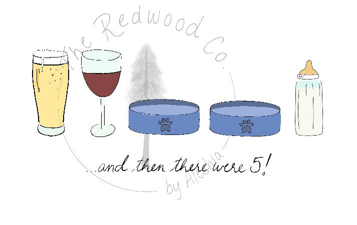 '...and then there were 3/4/5' New Baby Card