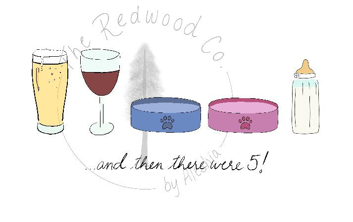 '...and then there were 3/4/5' New Baby Card