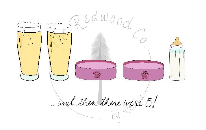 '...and then there were 3/4/5' New Baby Card