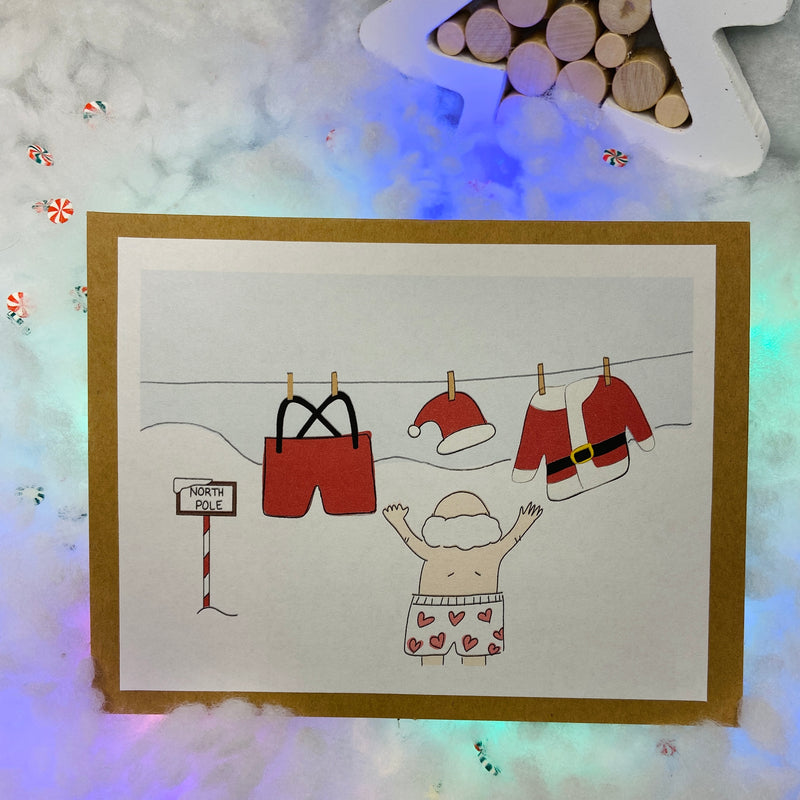 'Santa's Clothesline' Christmas Card