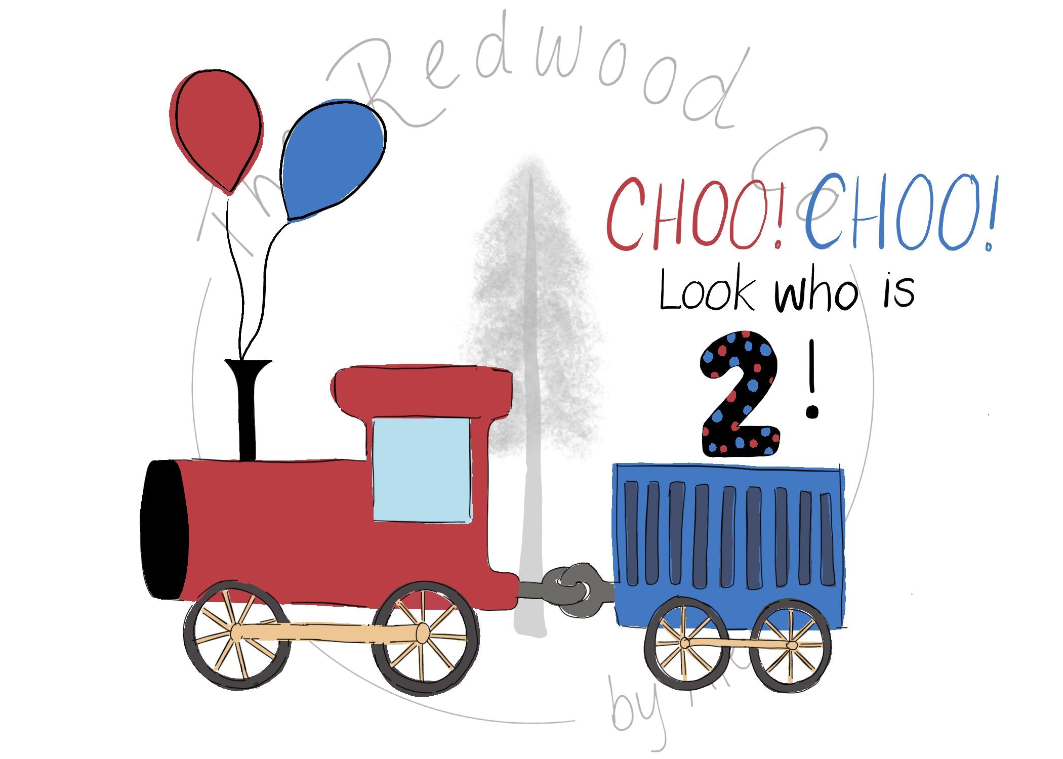'Choo! Choo! Look who is 2!' 2nd Birthday Card