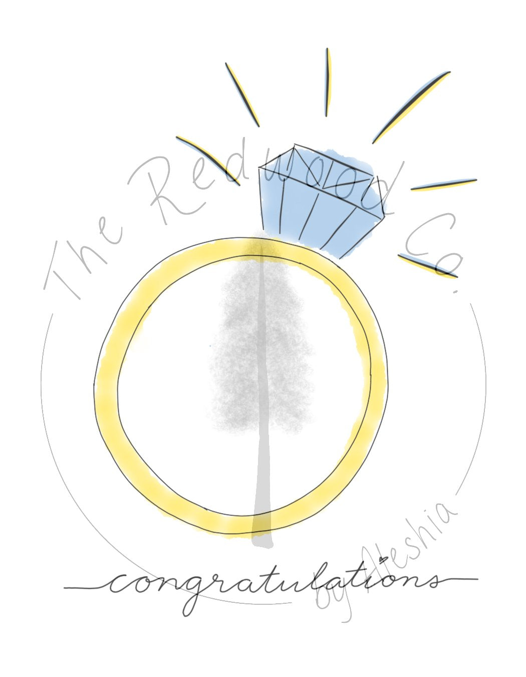 'congratulations' Big Ring Engagement Card