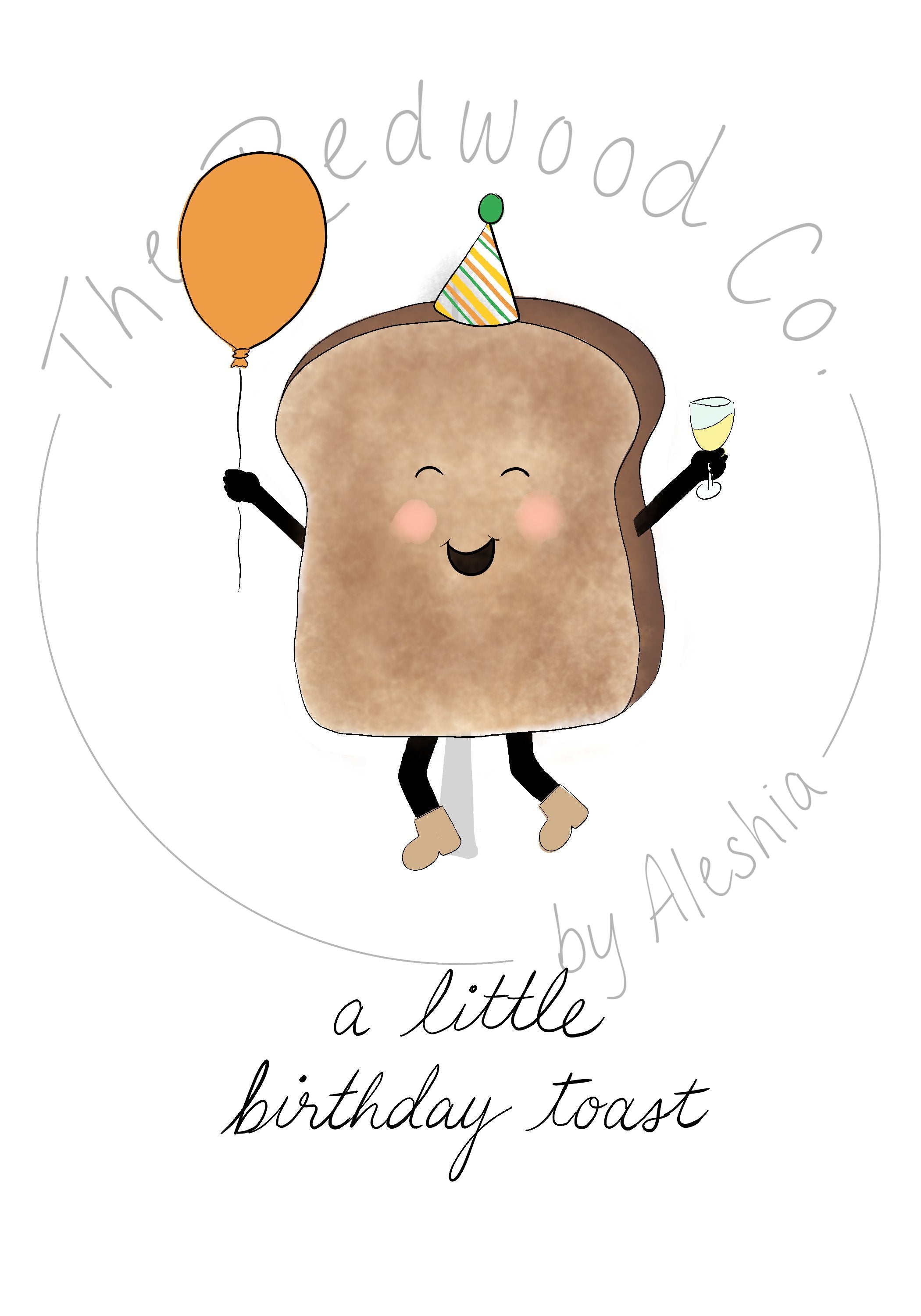 'a little birthday toast' Birthday Card