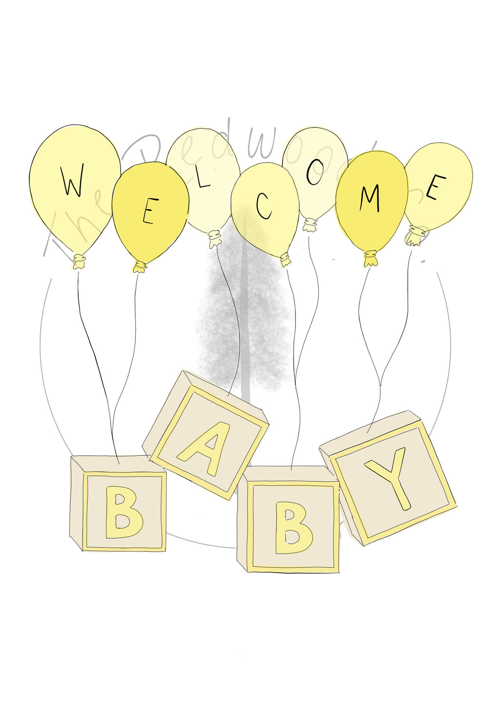 'Welcome BABY' blocks New Baby Card
