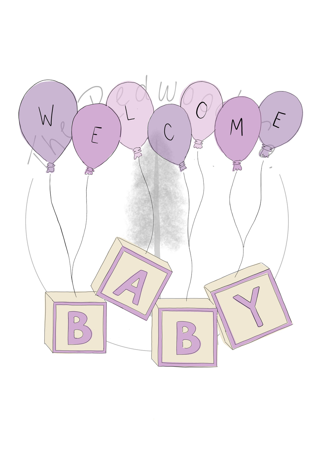 'Welcome BABY' blocks New Baby Card