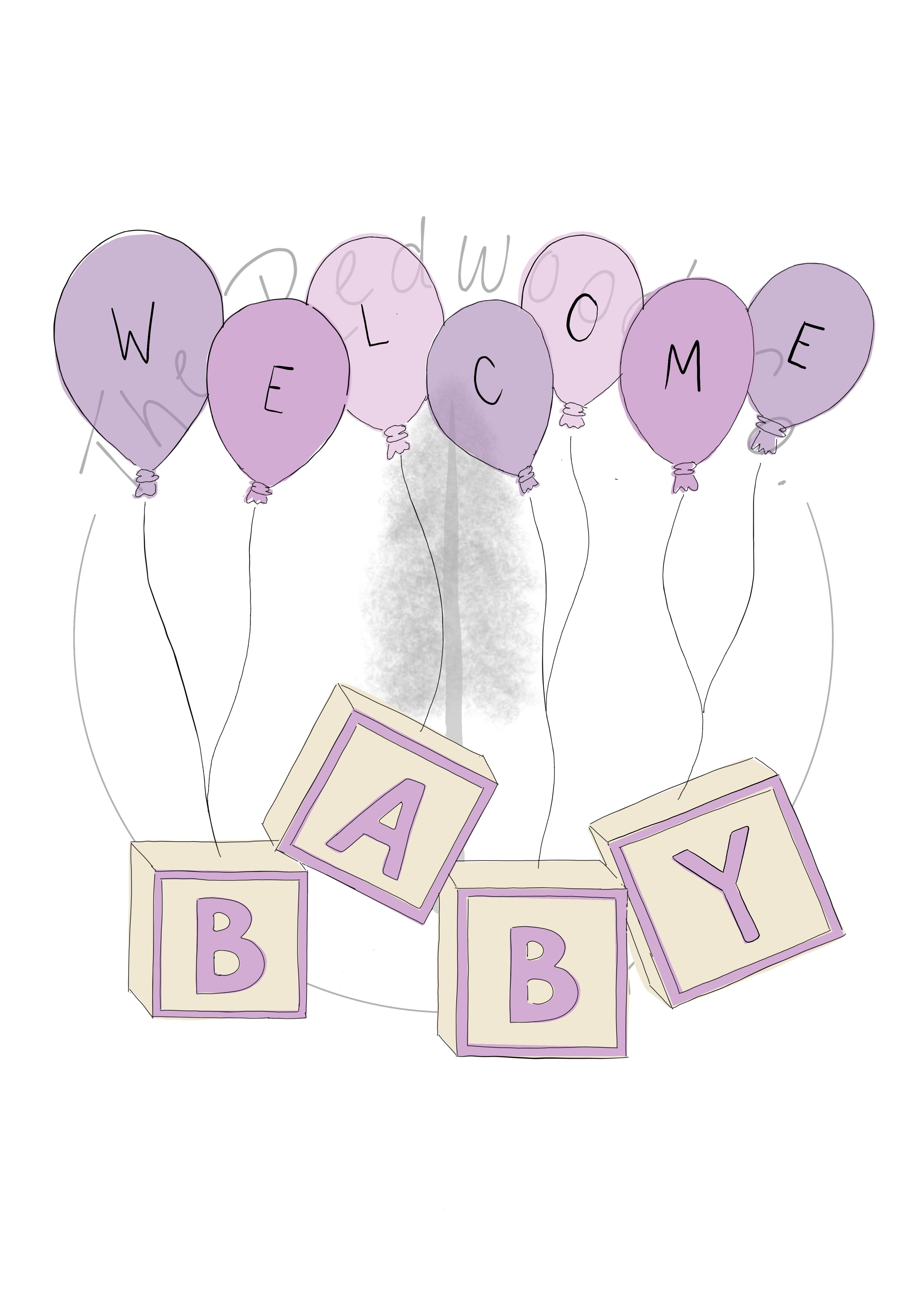 'Welcome BABY' blocks New Baby Card
