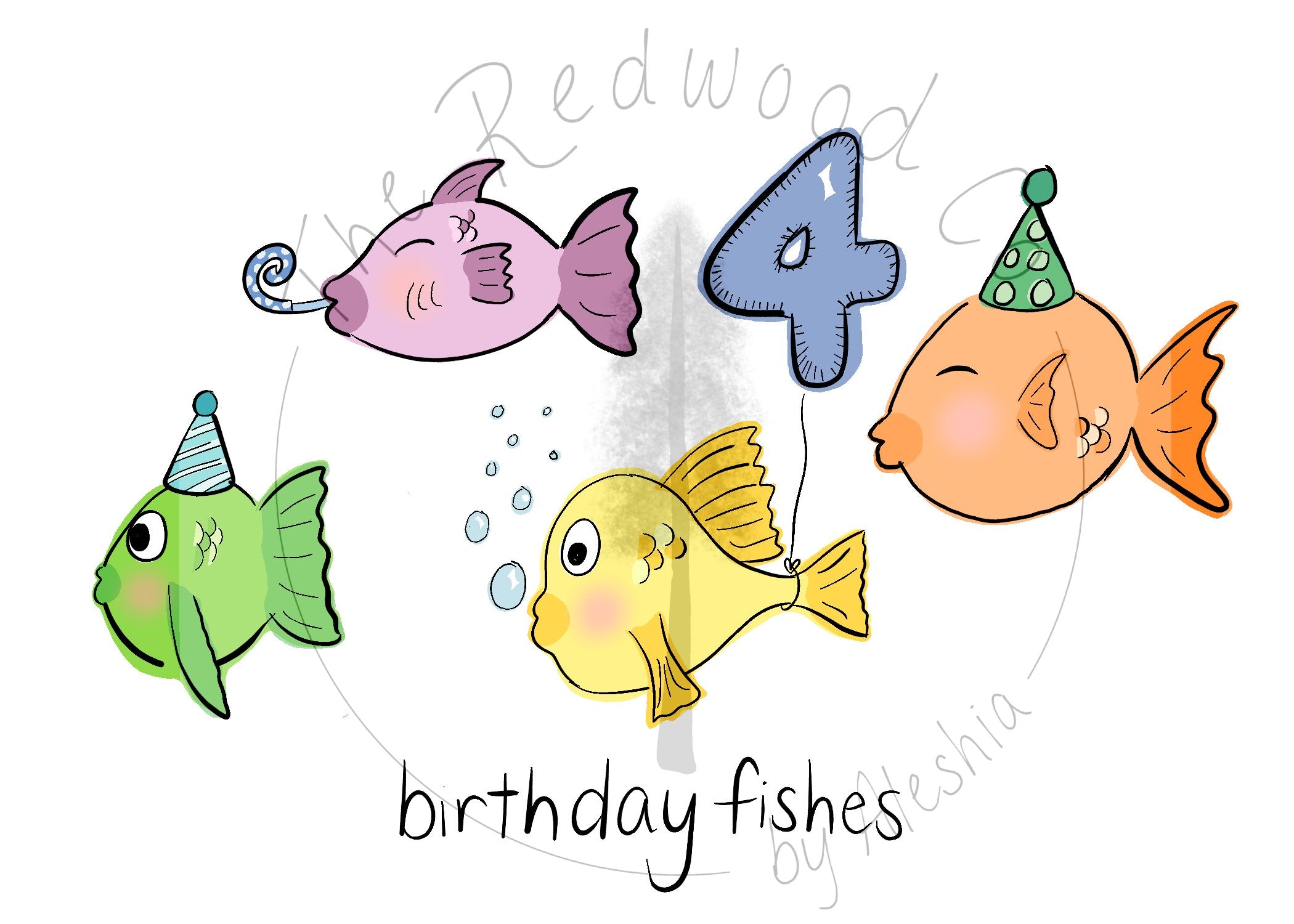 'Birthday Fishes' Birthday Card