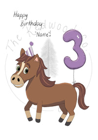 "Happy Birthday!" Horse Birthday Card