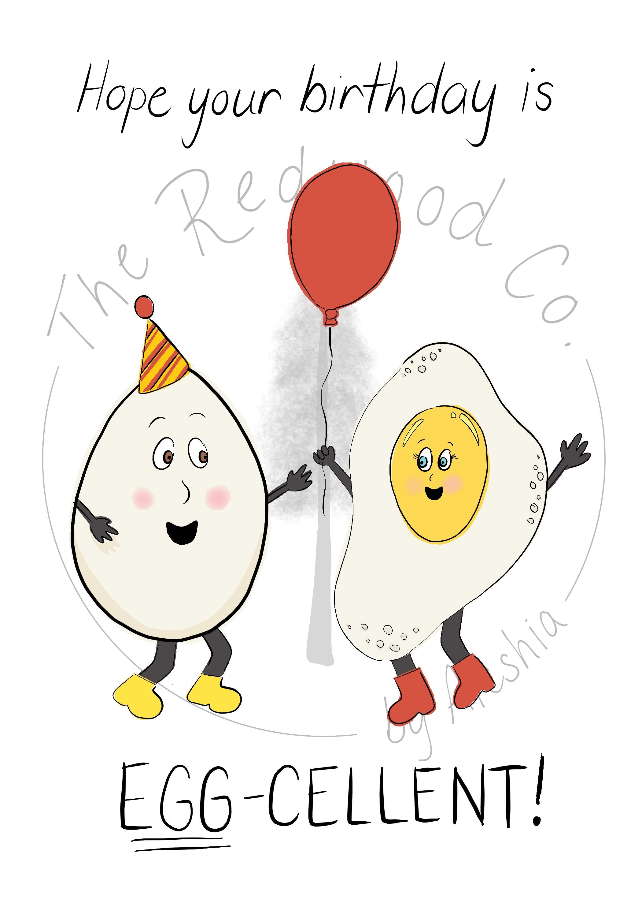 'hope your birthday is EGG-cellent' Birthday Card