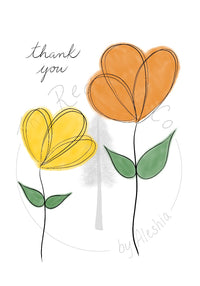 'thank you' flowers Thank You Card