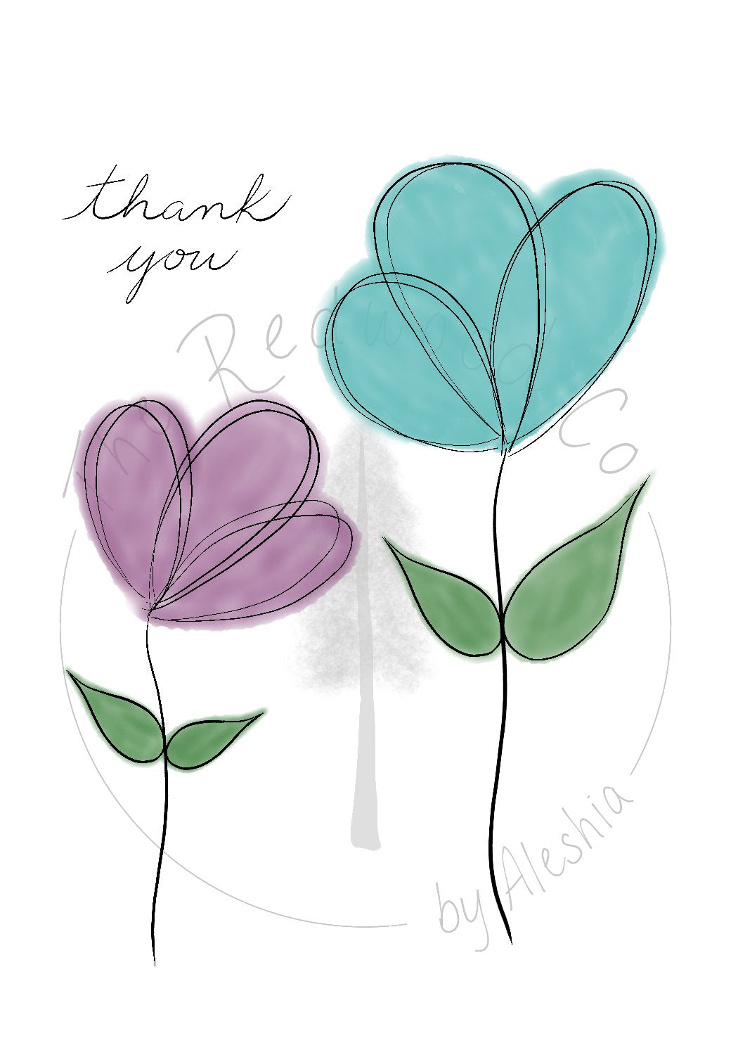 'thank you' flowers Thank You Card