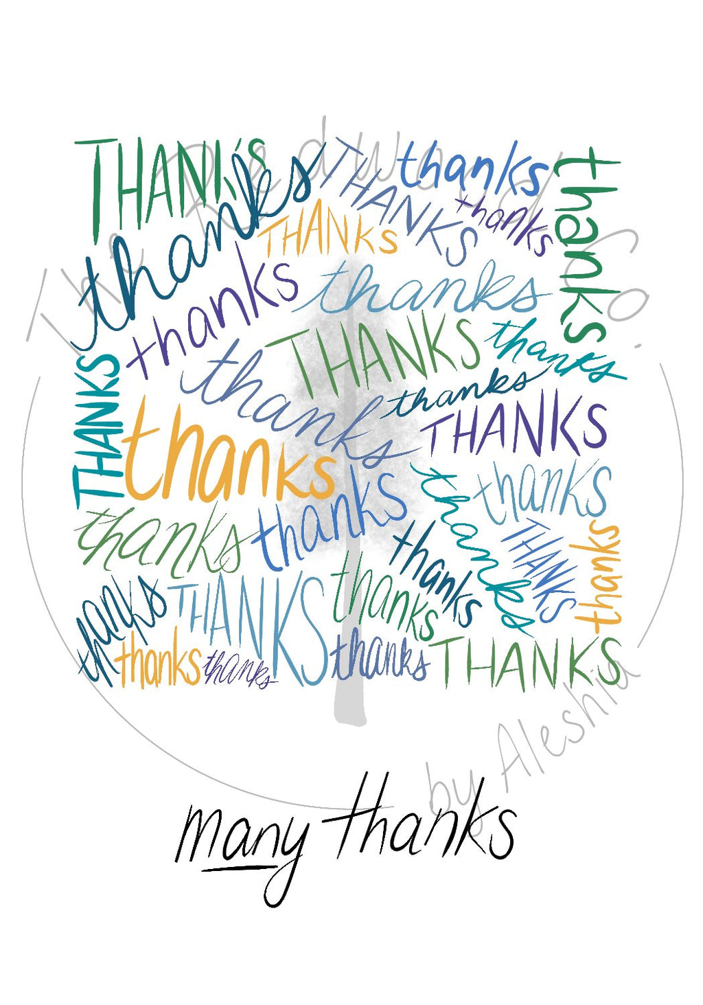 'many thanks' Thank You Card