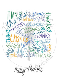 'many thanks' Thank You Card