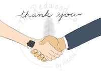 'Thank You' Handshake Thank You Card