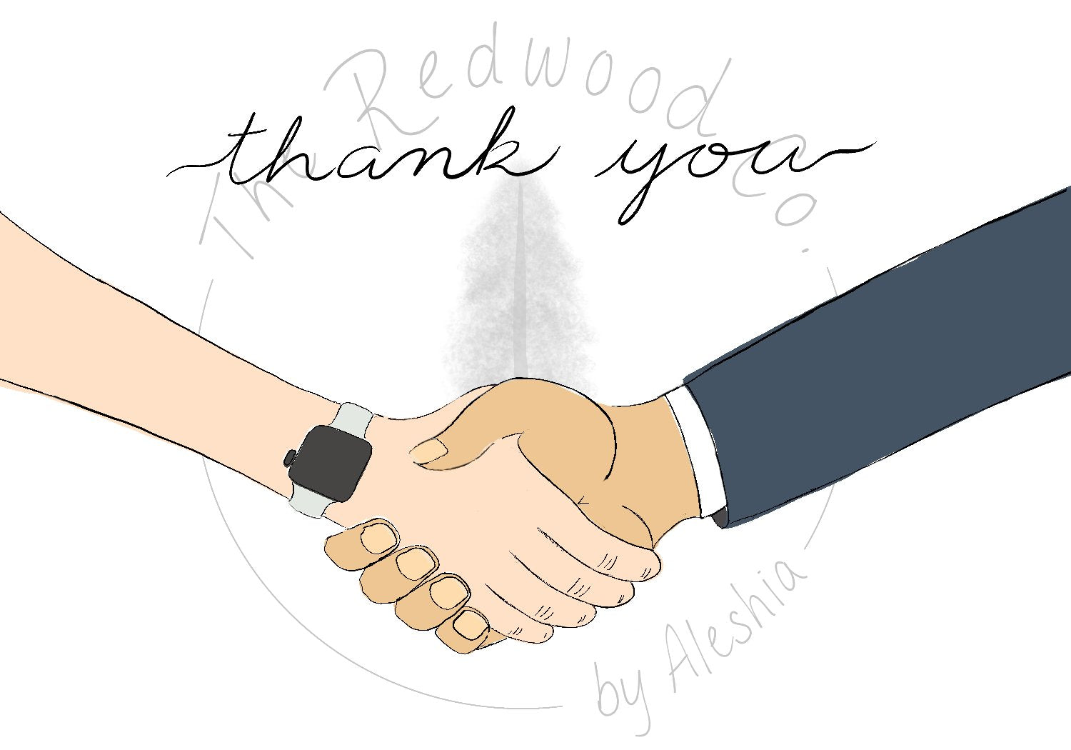 'Thank You' Handshake Thank You Card