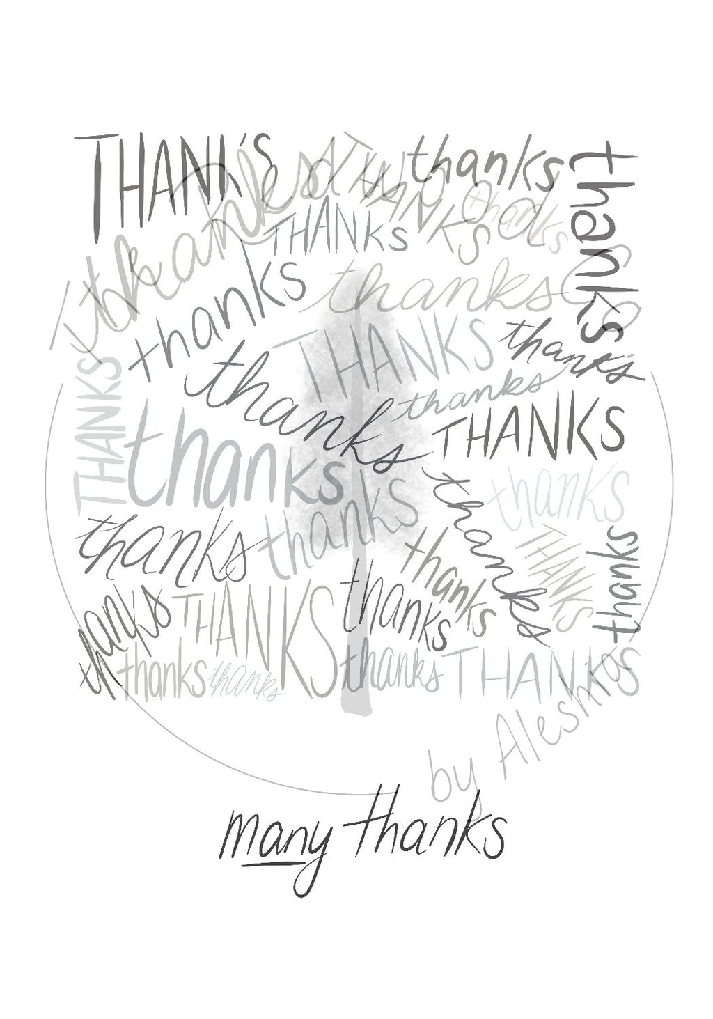 'many thanks' Thank You Card