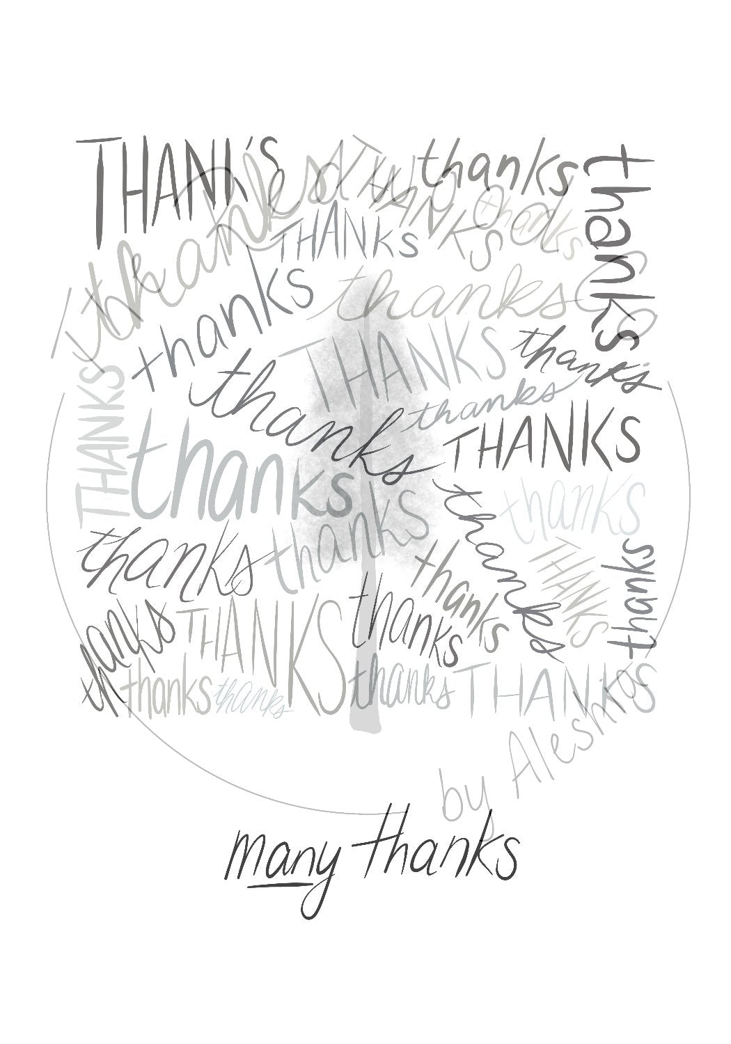 'many thanks' Thank You Card