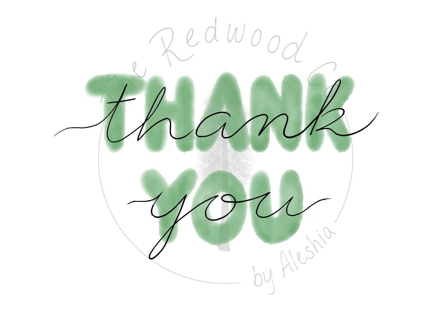 'Thank You' watercolour Thank You card