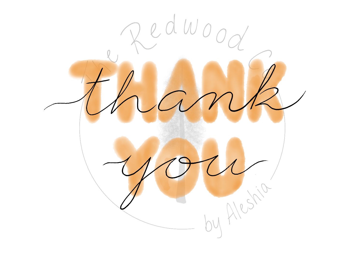 'Thank You' watercolour Thank You card