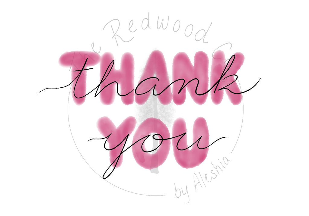 'Thank You' watercolour Thank You card