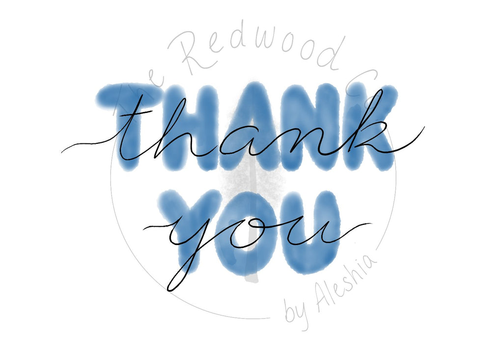 'Thank You' watercolour Thank You card