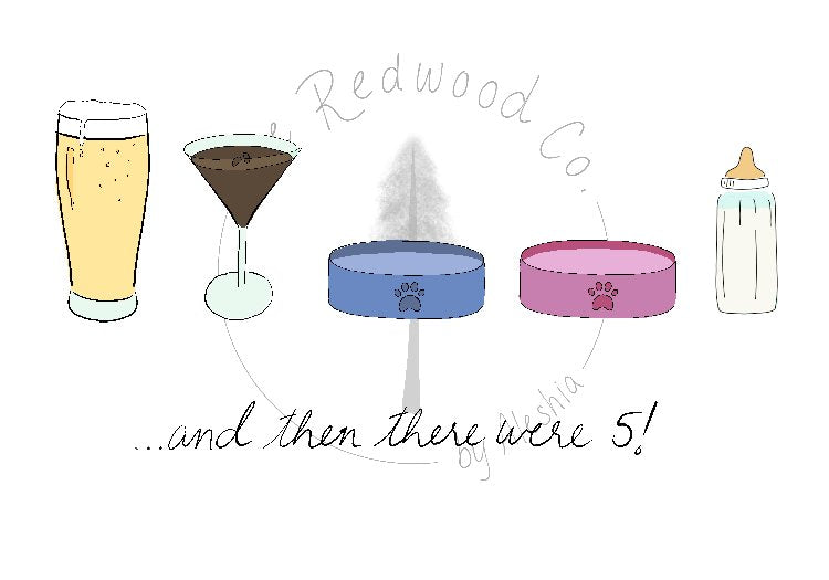 '...and then there were 3/4/5' New Baby Card