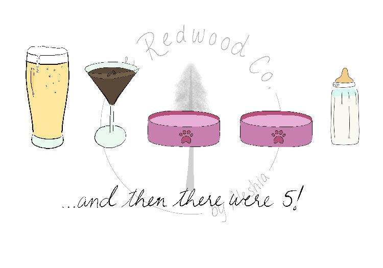 '...and then there were 3/4/5' New Baby Card