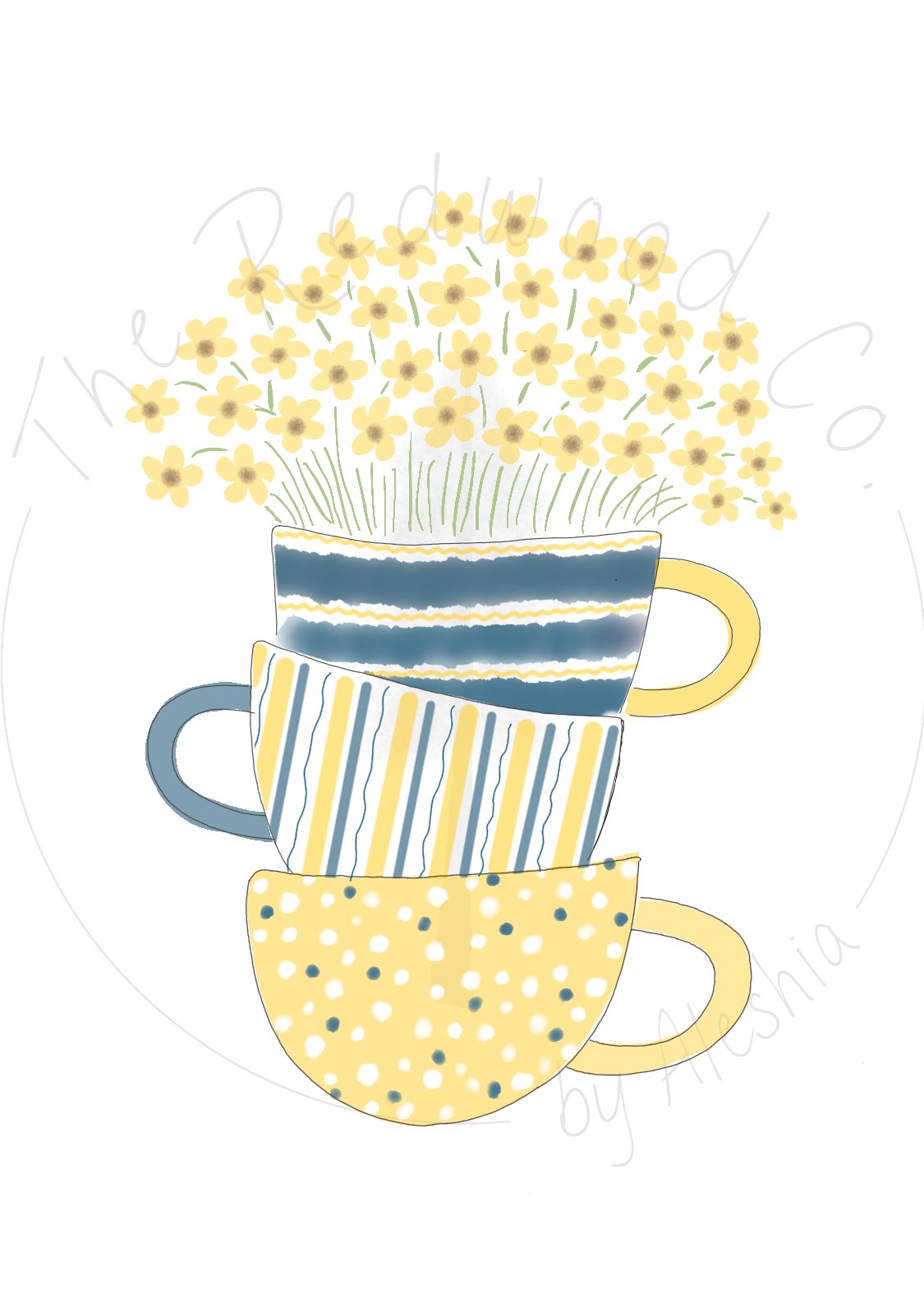 Tea Cup Flowers Greeting Card