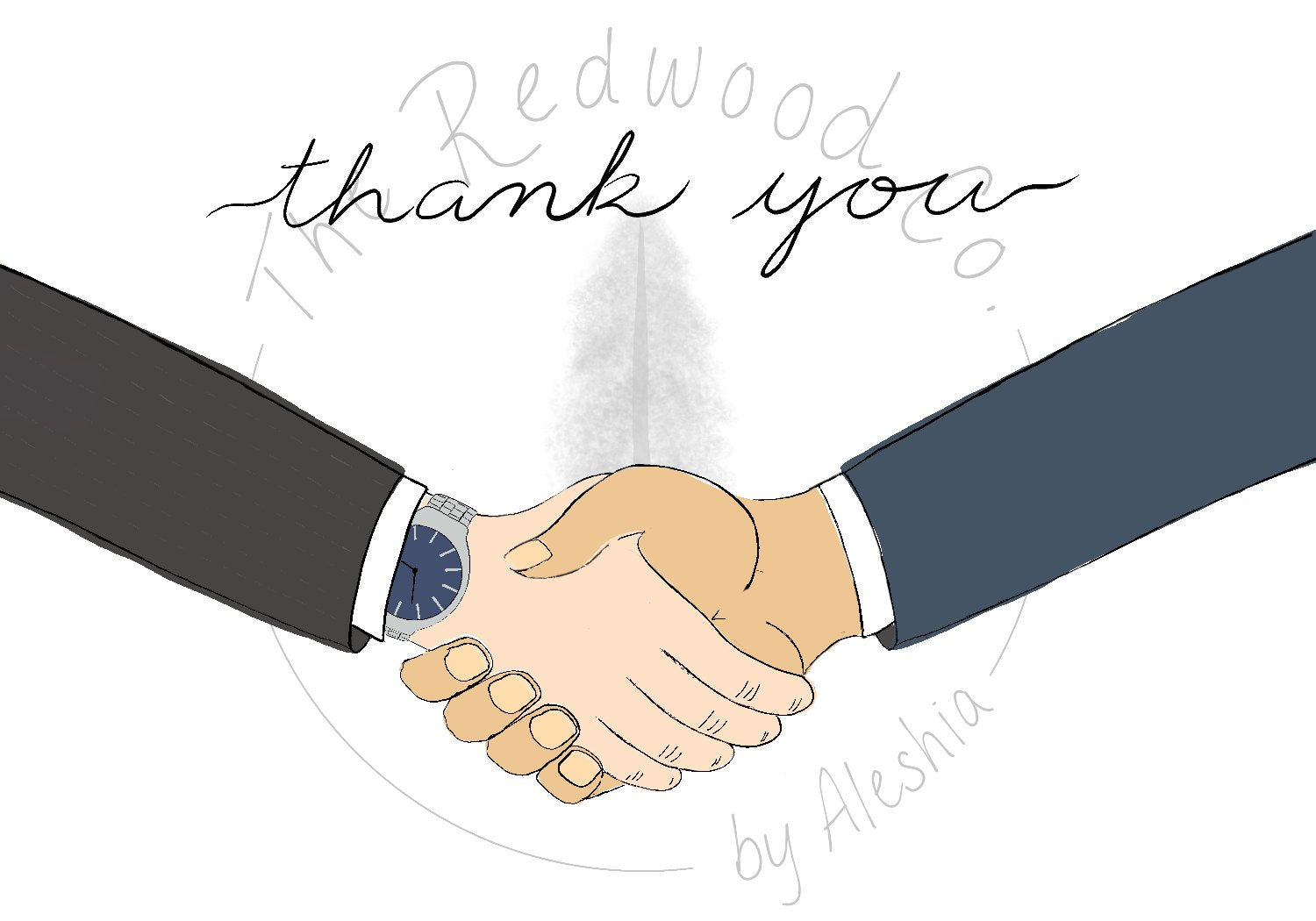 'Thank You' Handshake Thank You Card