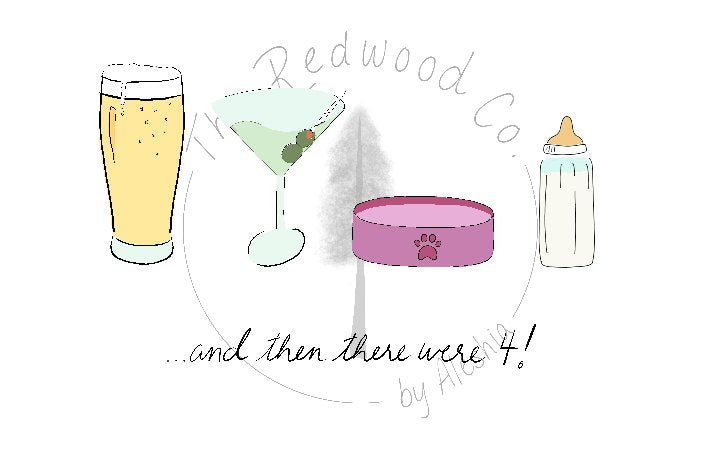 '...and then there were 3/4/5' New Baby Card