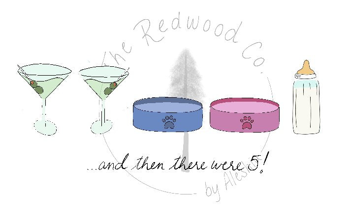 '...and then there were 3/4/5' New Baby Card