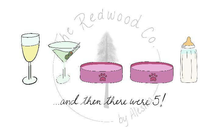 '...and then there were 3/4/5' New Baby Card