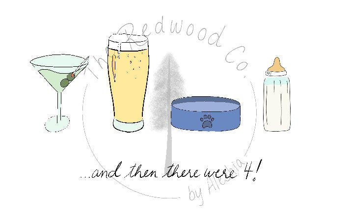 '...and then there were 3/4/5' New Baby Card