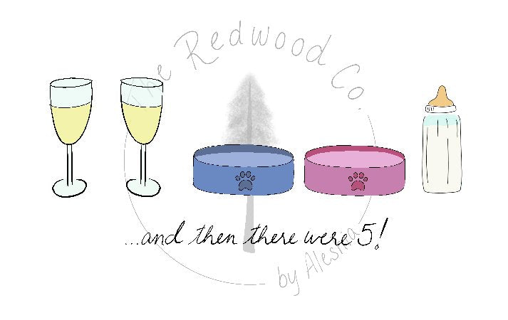 '...and then there were 3/4/5' New Baby Card