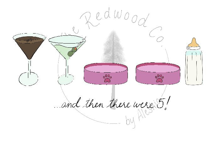 '...and then there were 3/4/5' New Baby Card