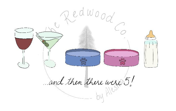 '...and then there were 3/4/5' New Baby Card