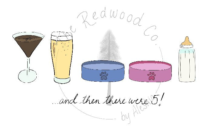 '...and then there were 3/4/5' New Baby Card