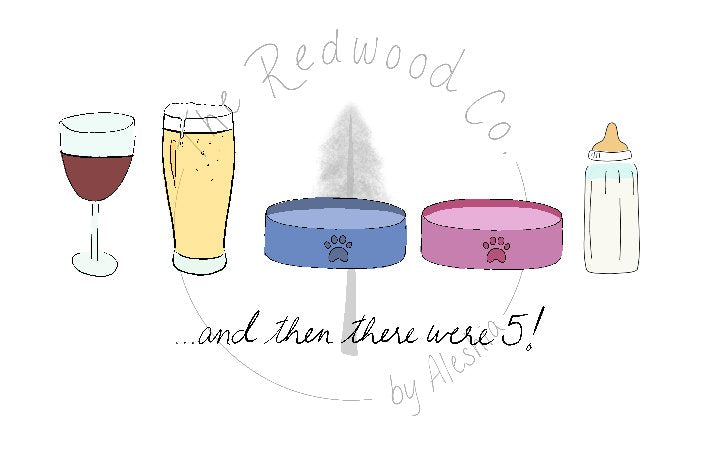 '...and then there were 3/4/5' New Baby Card