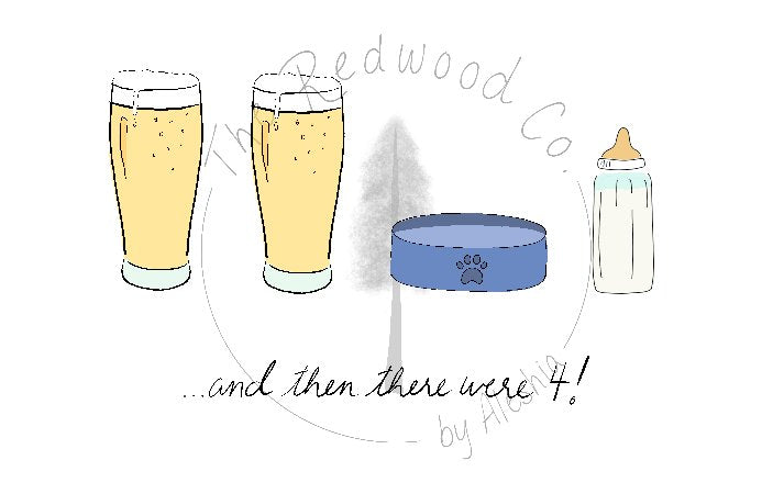 '...and then there were 3/4/5' New Baby Card