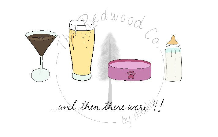 '...and then there were 3/4/5' New Baby Card