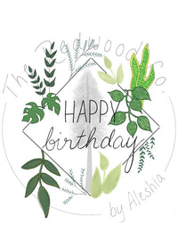'HAPPY birthday' plant diamond Birthday Card