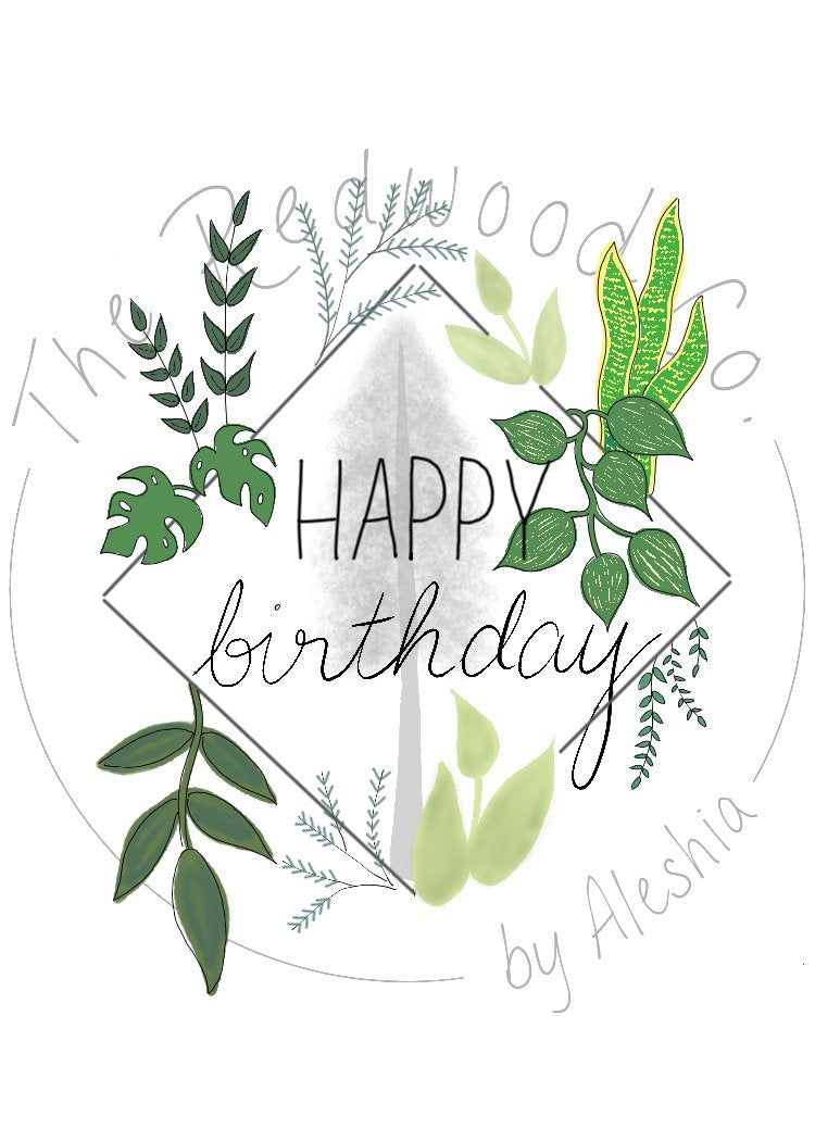 'HAPPY birthday' plant diamond Birthday Card