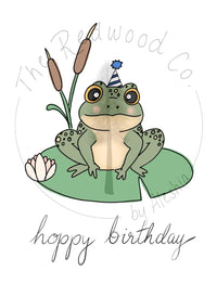 'hoppy birthday' frog Birthday Card