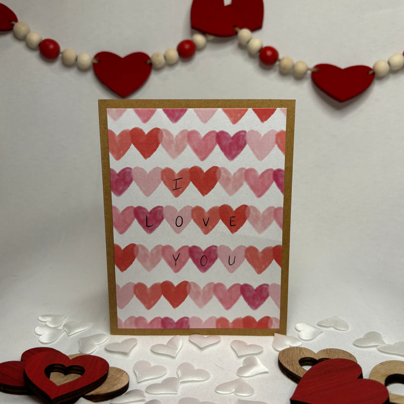 'I LOVE YOU' hearts Greeting Card