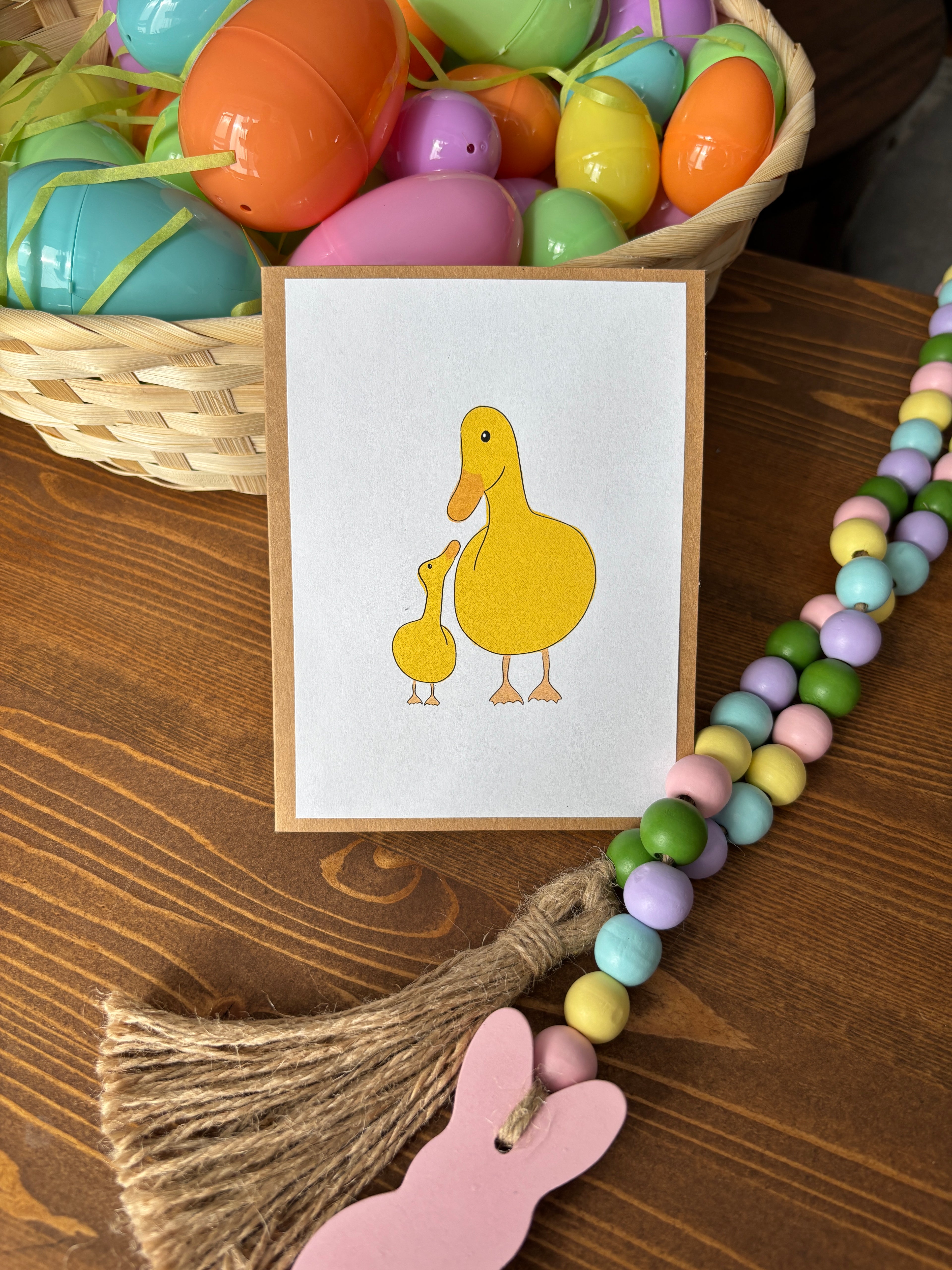 Duckling Mom and Baby Greeting Card