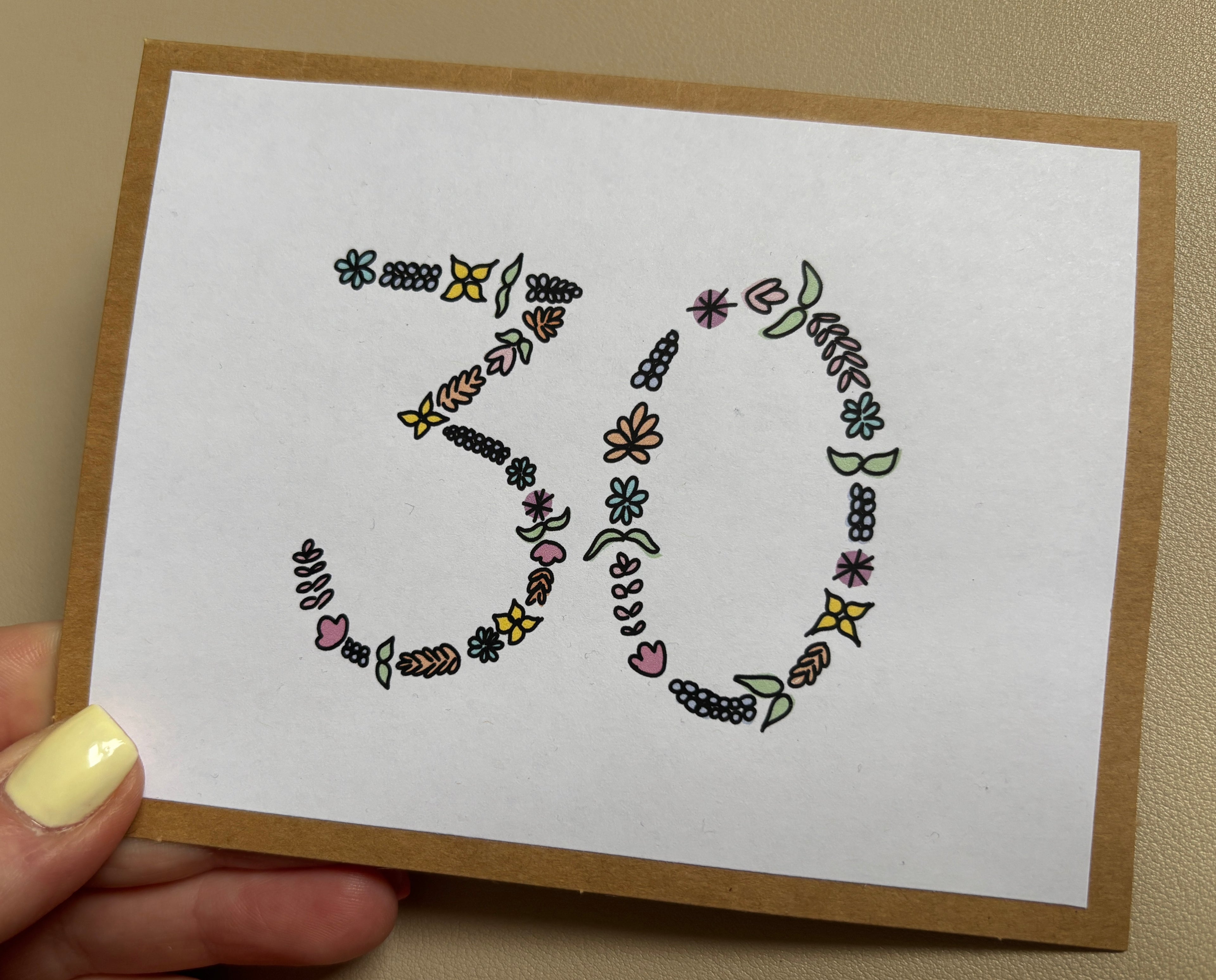 30th Floral Birthday Card