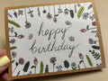 Floral frame 'happy birthday' card
