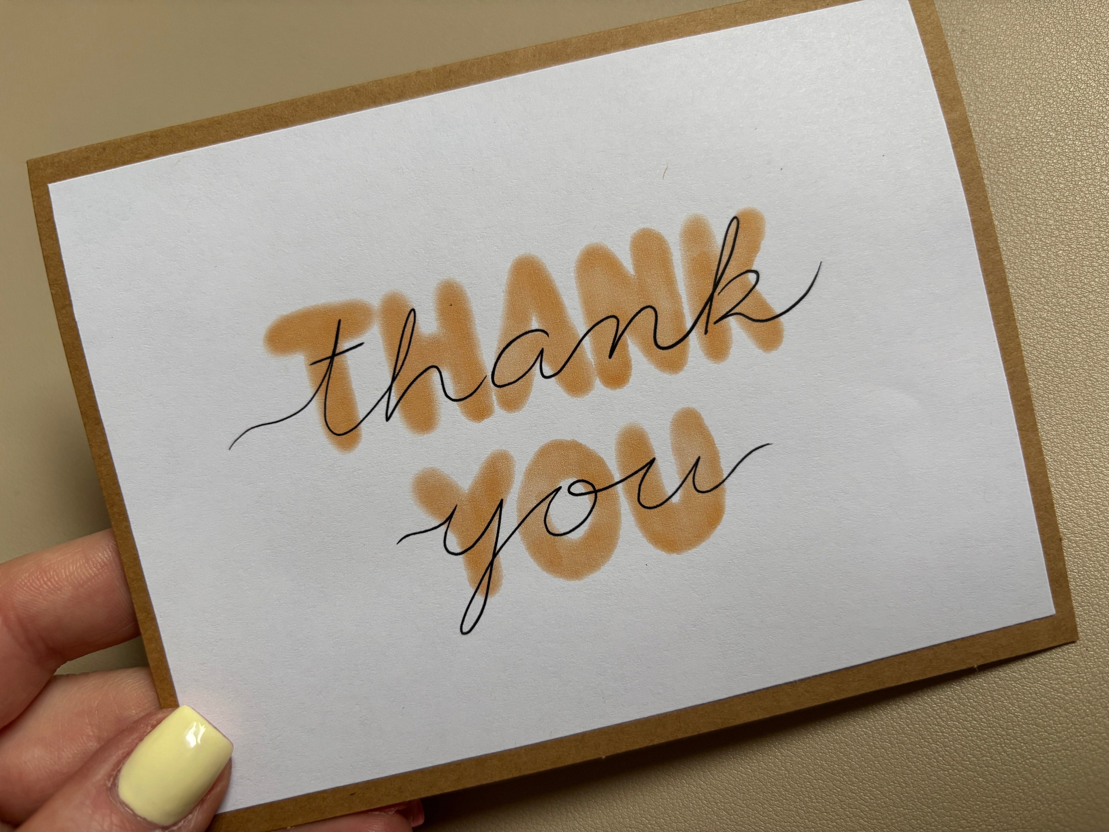 'Thank You' watercolour Thank You card